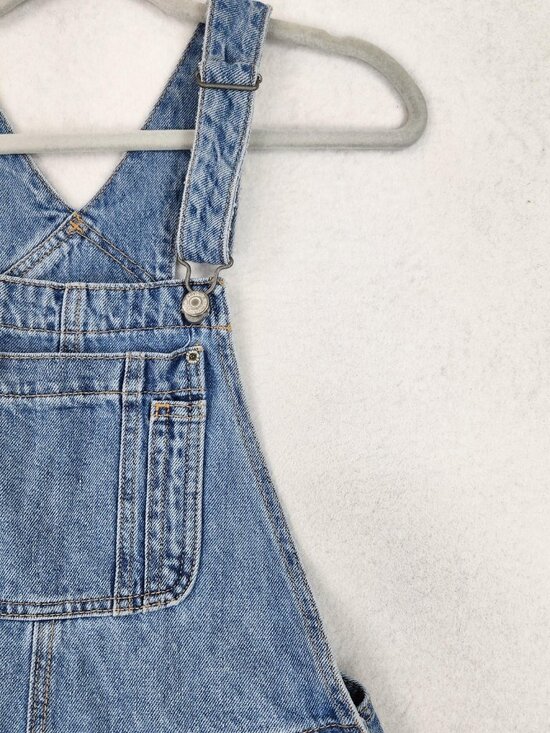 Old Navy Overalls Womens 2 Blue Baggy Wide Leg Denim Jean Bibs Casual NEW - Picture 2 of 10